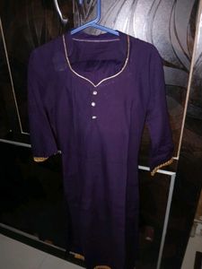 Elegant Deep Purple Kurti with Patiala Pyjama Set