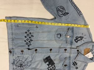 Denim Jacket with Graphic Prints
