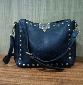 Stylish Black Studded Handbag