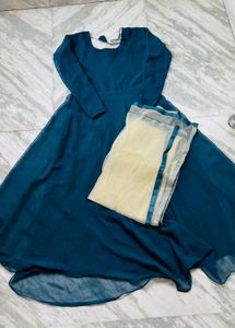 Elegant Teal Anarkali Suit with Dupatta