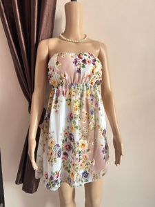 Floral Print Strapless Dress