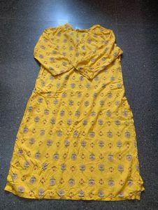 Yellow Printed Kurta