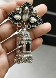 Oxidised Silver Jhumka