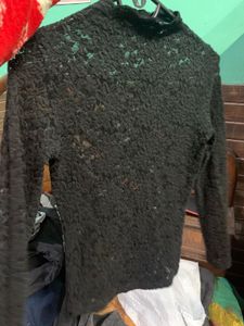 Elegant Black Lace Long Sleeve Top