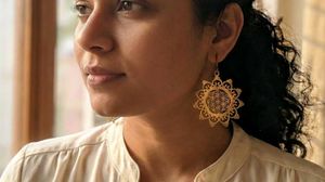 Gold tone aesthetic boho earrings
