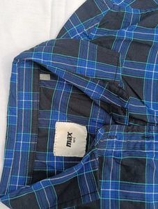Blue Plaid Long Sleeve Shirt Dress