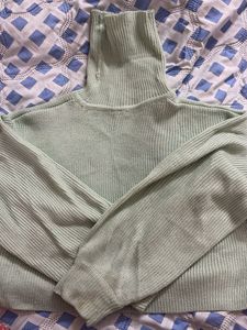 Mint Green Turtleneck cropped  Sweater
