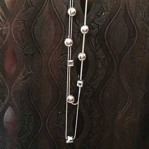 Elegant Silver Tone Layered Necklace