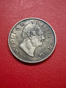 silver half rupee 1835 William rare