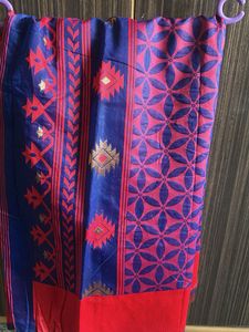 Elegant Royal Blue Saree with blouse piece new one