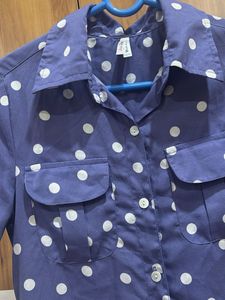 Cute Polka Dot Button-Up Dress