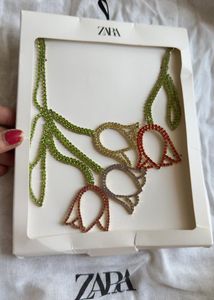 Zara Combo Fish Earring And Rhinestones Necklace