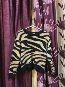 Zebra Print Pullover Sweater