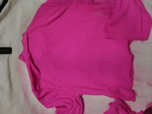 Savana Hot Pink Ribbed Mock Neck Crop Top