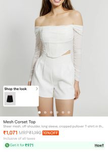 Chic White Off-Shoulder Mesh Corset Top