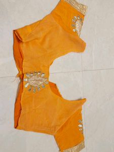 Vibrant Yellow Saree with Blouse