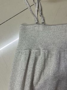 Sparkly Silver Spaghetti Strap Top