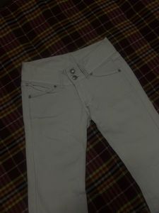 low waisted white bootcut