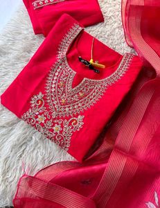 Vibrant Pink Embroidered Kurta Set