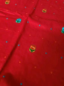 Red Embroidered unstitched  Dress Material ♥️🍒