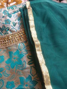 Beautiful Floral Ethnic Gown with net dupatta