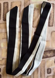 Black and White Striped Knee Length Dress | Size S