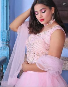 Stunning Pink Embellished Lehenga Choli