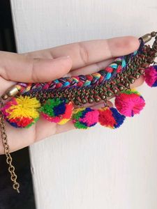 Boho Multicolor Pom bracelet