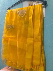 Yellow Embroidered Dupatta