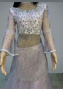 ✨ Beautiful Baby Pink Embroidered Kurti-Style Lehe
