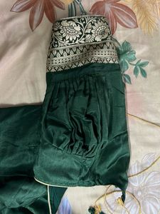Elegant Embroidered Green Fabric