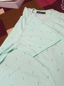 Men's Light Blue Printed T-Shirt
