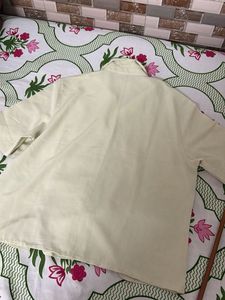 Pale Yellow Collared Short Sleeve Shirt