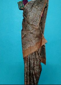 Brown kalamkari saree