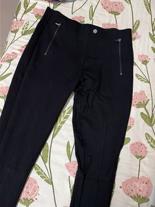 Chic Black Zip Detail Pants
