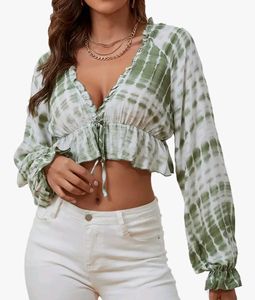 💥🆕️ Tie-N-Die Padded Crop Top