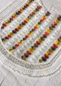 White Embroidered Short Kurta Top