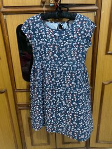 Chic Floral Print Dress &amp; Brown Top