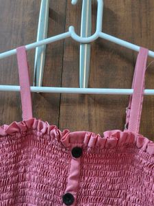 Smocked Button-Front Dress