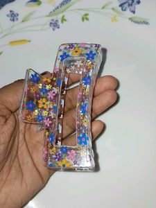 Transparent Floral Claw Hair Clip🌸👌💙