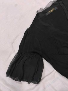 Chic Black Sheer Sleeve Bolero (crop shrug)