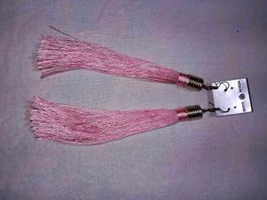 Pink Tassel Drop Earrings