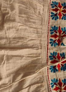 Embroidered Cream Cotton Top