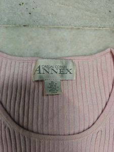 Pink Ribbed Long Sleeve Top