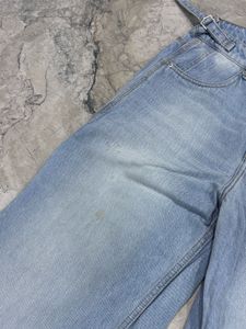 Light blue wide leg baggy jeans