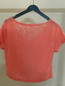 Coral V-Neck Pocket Tee