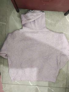 Lilac Hooded Knit Cardigan Baggy