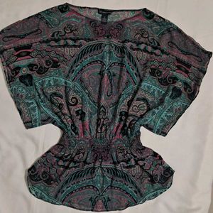 Y2k Vintage Desi Chatpata Paisley Print Kaftan Top
