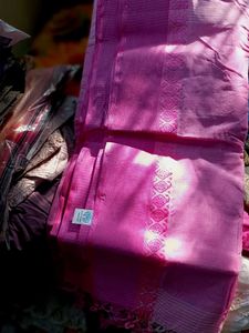 Pink Tangail Saree With Blouse
