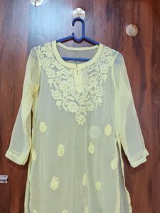 Elegant Yellow Chikankari Kurta